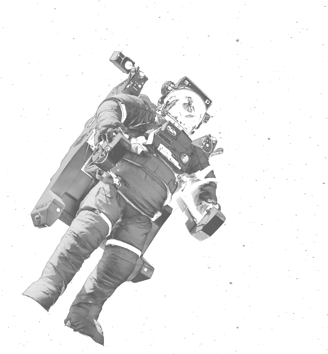 Astronaut floating in space